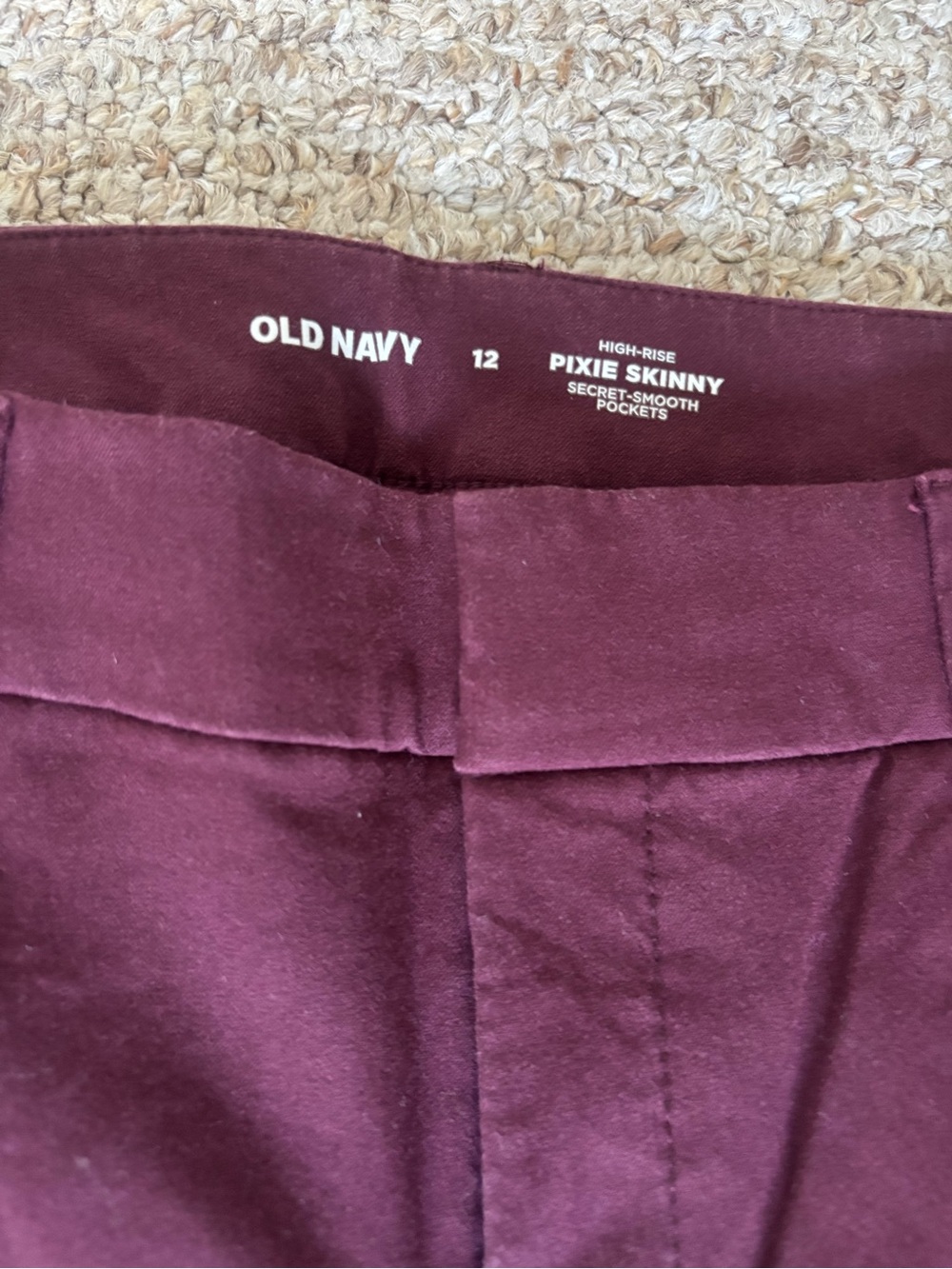 Old Navy Women's Pixie Pants in Burgundy - Picture 2 of 6